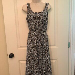 NWT Ralph Lauren Black Pearl White Sleeveless Fully Lined Flowy Dress Size S